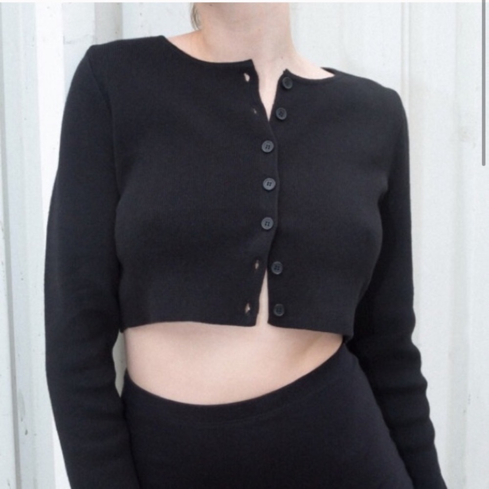 Brandy Melville Black Cropped Knit